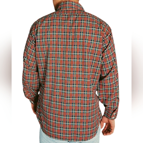 Vintage Levi’s Plaid Western Button Down Shirt Men’s Small Red Blue Green - Picture 2 of 12